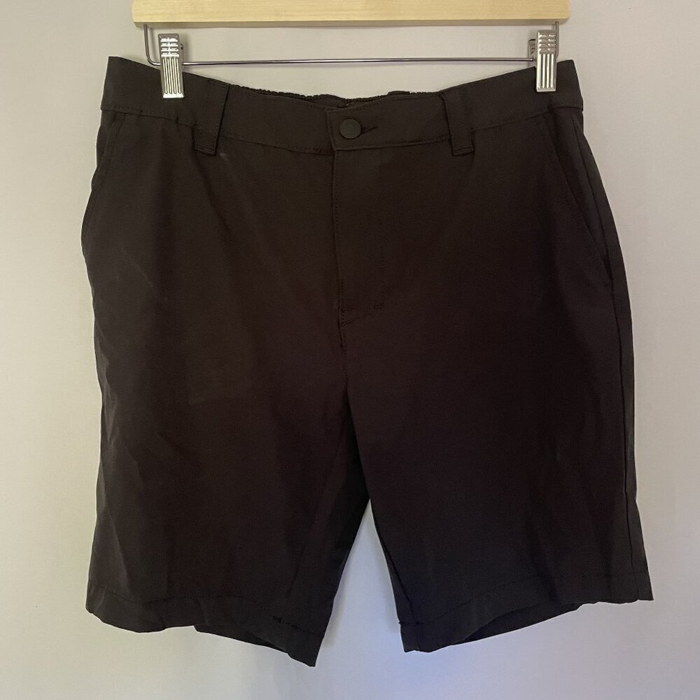 Banana Republic Mens Black Cotton Blend Shorts Size 32 lightweight summer